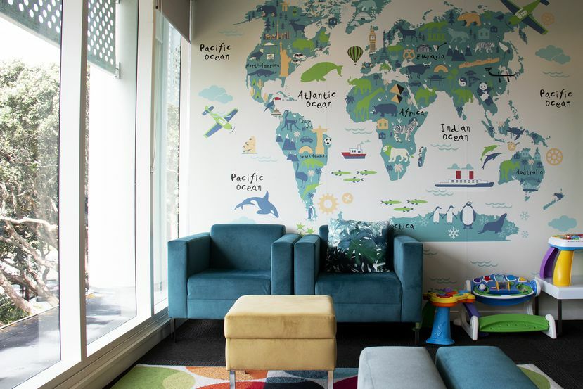 Ronald McDonald House Aukland reception area with FibreGuard Pro fabrics